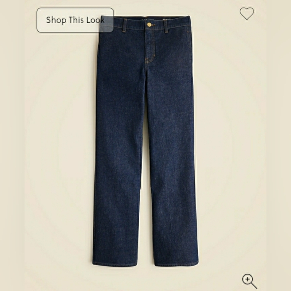 J. Crew Dark Blue, Full Length Slim Wide-Leg Jeans, Size 27 - Picture 3 of 4